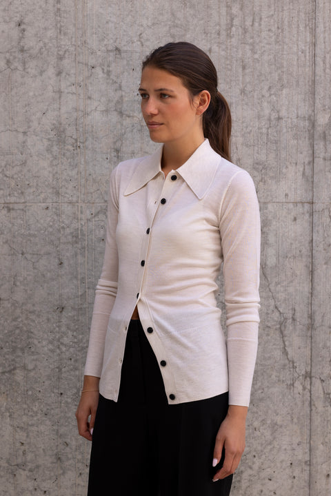 Cardigan - Kassy Merino Stone