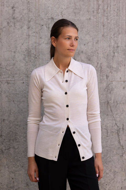 Cardigan - Kassy Merino Stone