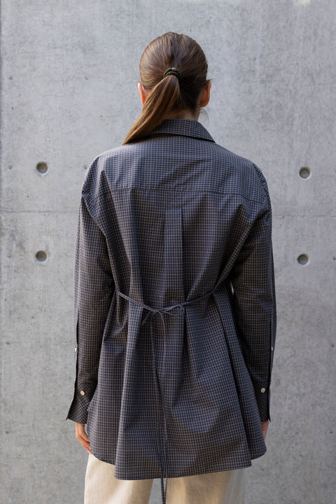 Skjorte - Sebastiana Check Poplin Charcoal Check