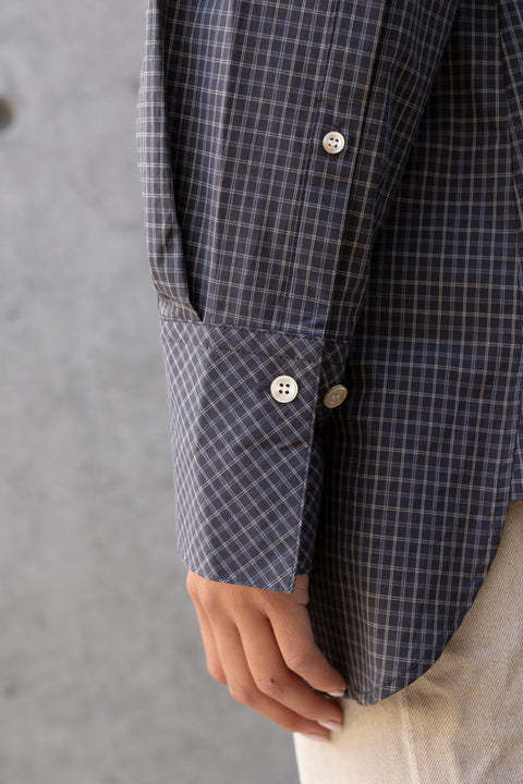 Skjorte - Sebastiana Check Poplin Charcoal Check