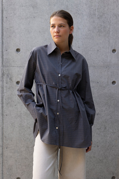 Skjorte - Sebastiana Check Poplin Charcoal Check