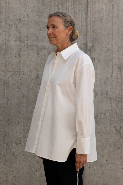 Skjorte - Sebastiana Poplin White
