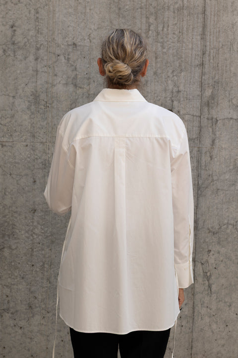 Skjorte - Sebastiana Poplin White