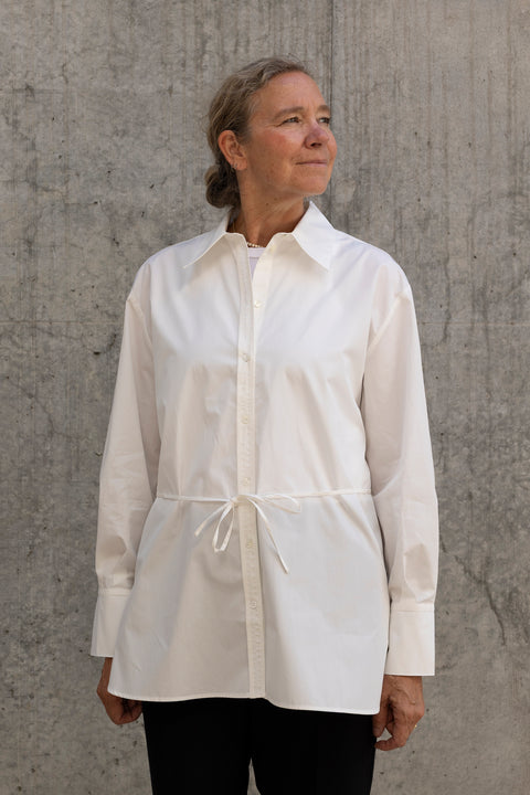 Skjorte - Sebastiana Poplin White