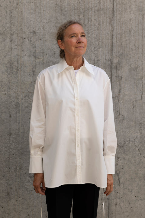 Skjorte - Sebastiana Poplin White