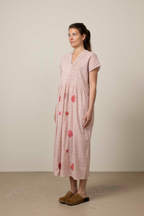 Kjole - Sea Cale Dotty Mustard/Peony Embroidery