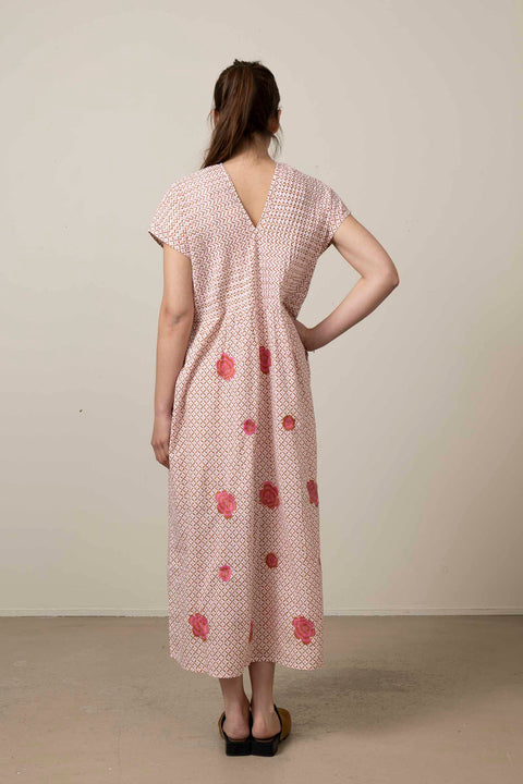 Kjole - Sea Cale Dotty Mustard/Peony Embroidery