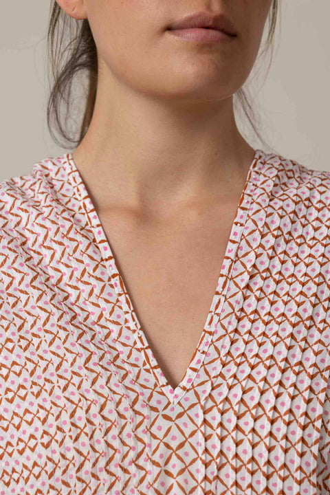 Kjole - Sea Cale Dotty Mustard/Peony Embroidery