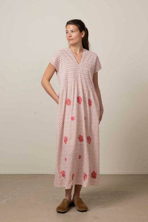 Kjole - Sea Cale Dotty Mustard/Peony Embroidery