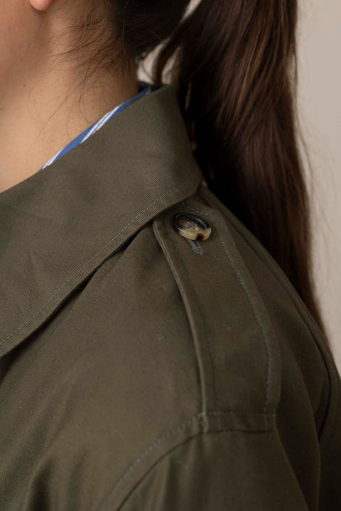 Jakke - Jamie Cropped Trench Army Green