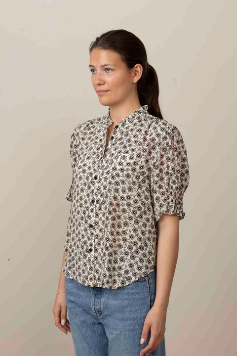 Skjorte - Dakota Floral Shirt Cream Flora