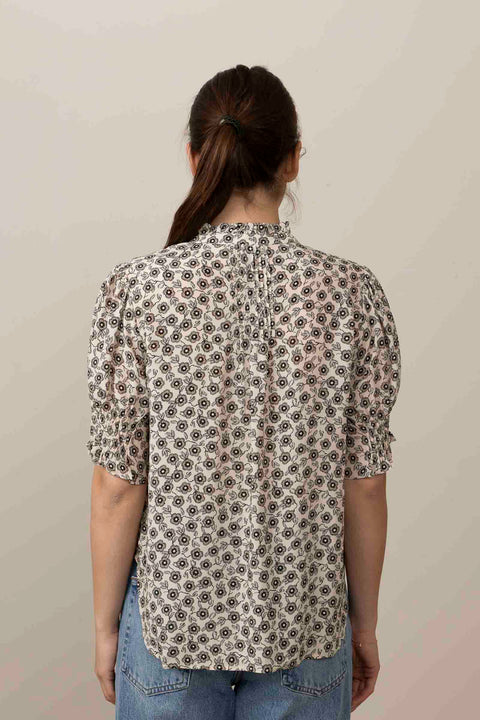 Skjorte - Dakota Floral Shirt Cream Flora