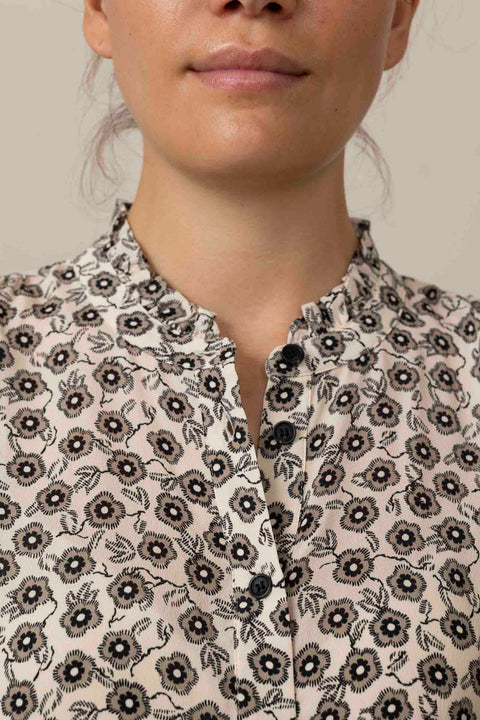 Skjorte - Dakota Floral Shirt Cream Flora