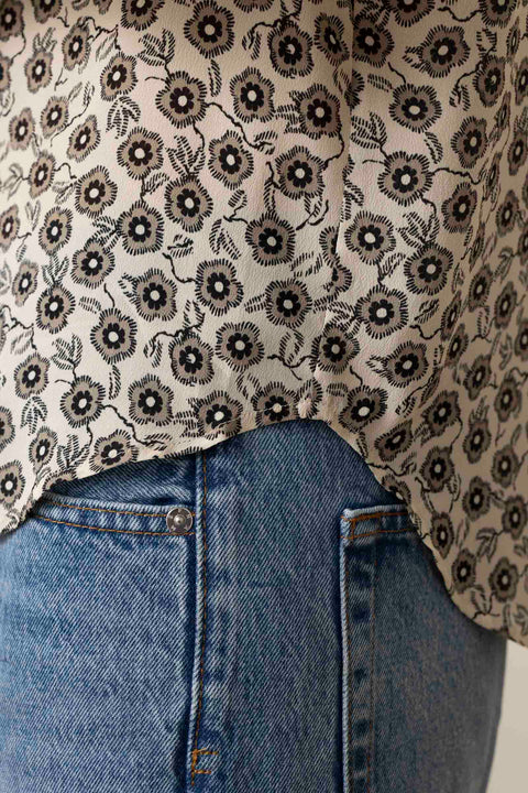 Skjorte - Dakota Floral Shirt Cream Flora