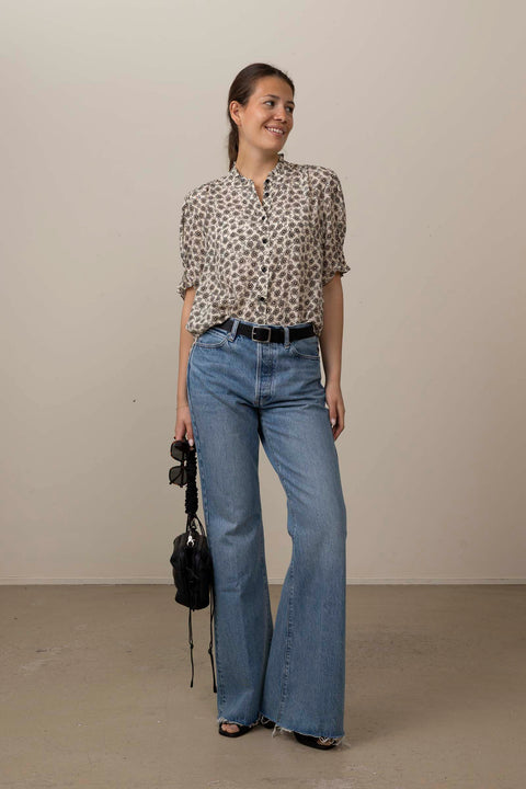 Skjorte - Dakota Floral Shirt Cream Flora