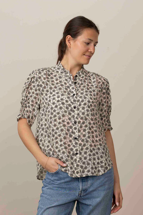 Skjorte - Dakota Floral Shirt Cream Flora