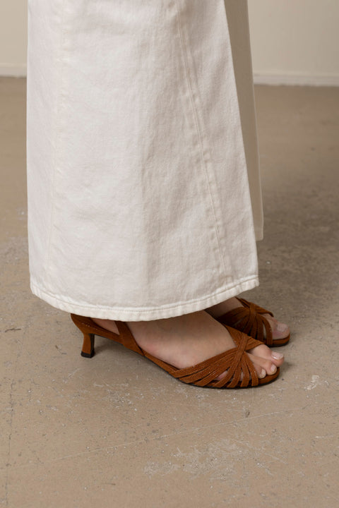 Sko - Sandales NO460 Cuir Imprime Lézard Cognac