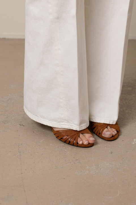 Sko - Sandales NO460 Cuir Imprime Lézard Cognac