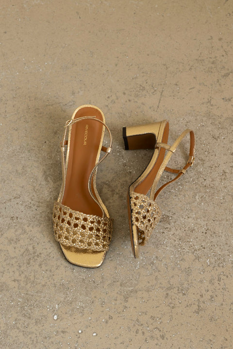 Sko - Sandales NO592 Cuir Qraquelé Doré