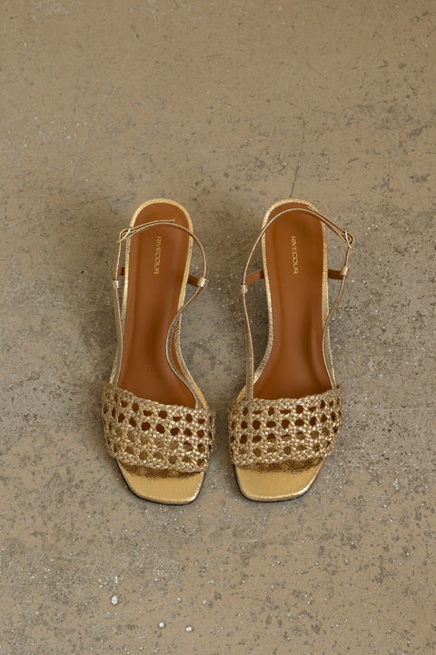 Sko - Sandales NO592 Cuir Qraquelé Doré