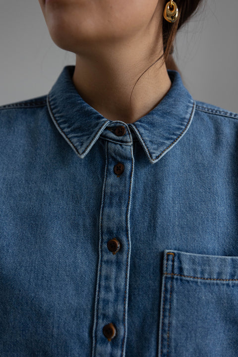 Skjorte | Augusta Washed Blue