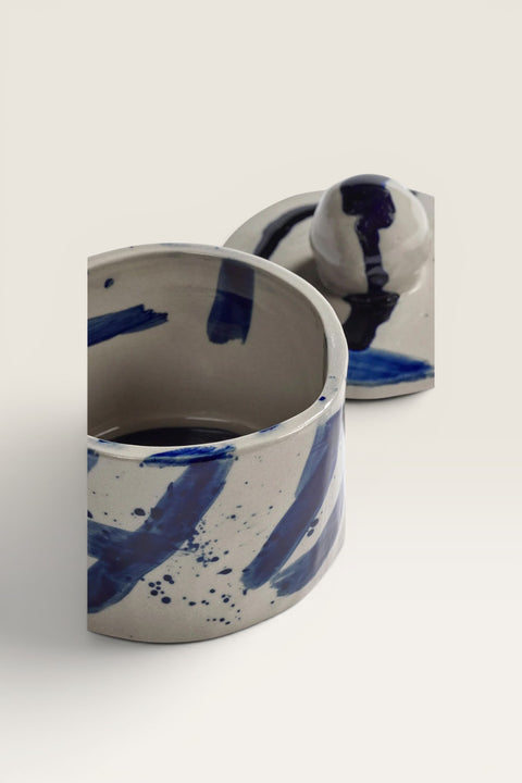 Krukke - Sophia Storage Pot 01 Beige/Blue