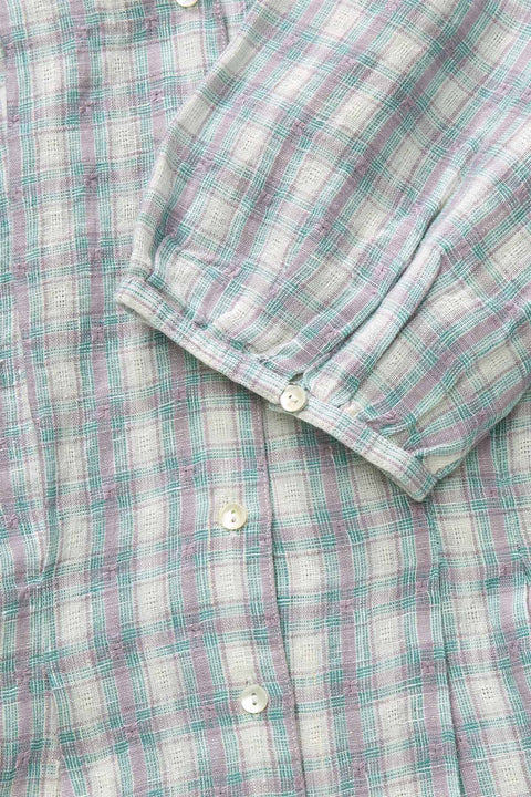 Bluse - Elvira Blouse Purple/Blue Check