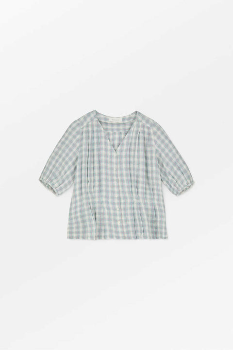 Bluse - Elvira Blouse Purple/Blue Check