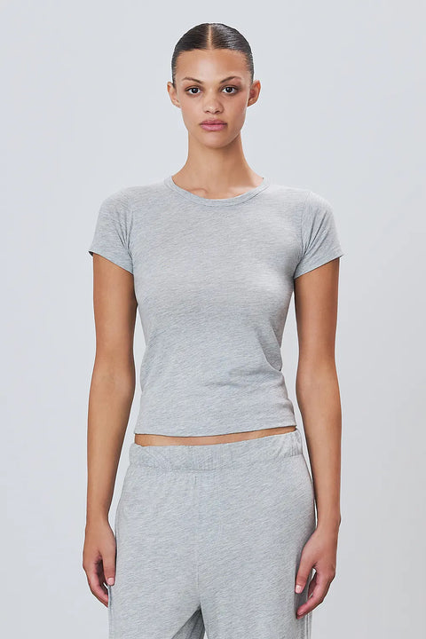 T-skjorte - Fitted Crewneck Short Sleeve Heather Grey
