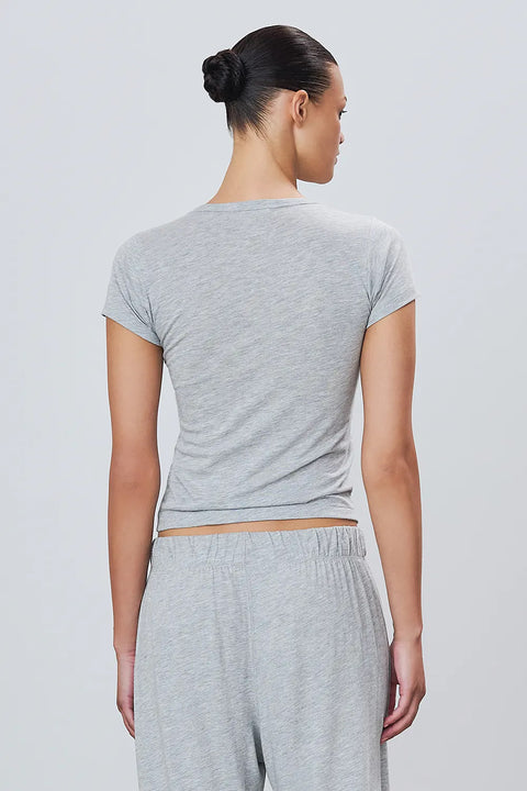 T-skjorte - Fitted Crewneck Short Sleeve Heather Grey