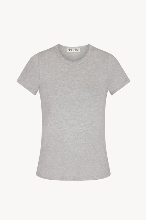 T-skjorte - Fitted Crewneck Short Sleeve Heather Grey