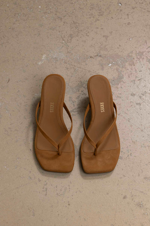 Sko - Julia Square Toe Suede Camel