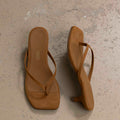 Sko - Julia Square Toe Suede Camel