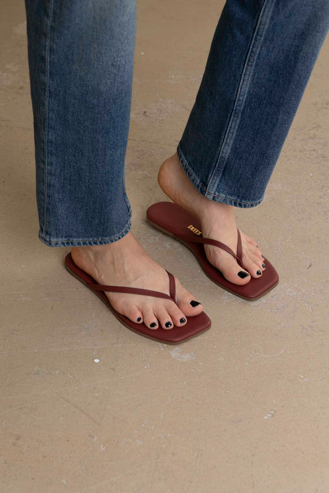 Sko - Lily Square Toe Burgundy