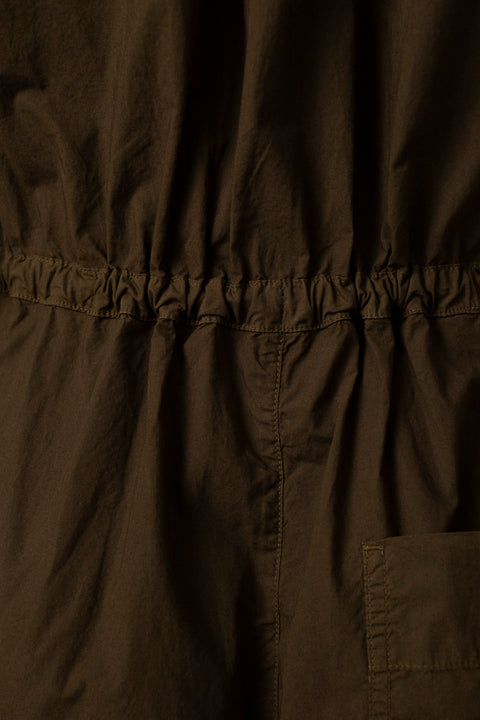 Jumpsuit - Wide Leg Cotton Poplin Bronze Green