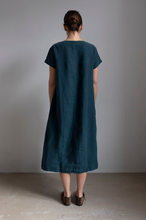 Kjole - Rounded Garment Dyed Linen Dress