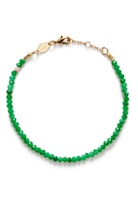 Armbånd - Tan Line Green Jade