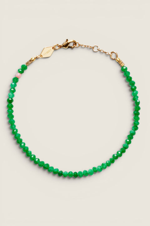 Armbånd - Tan Line Green Jade