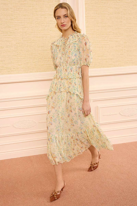 Kjole - Wren SS Silk Dress Moon Petal