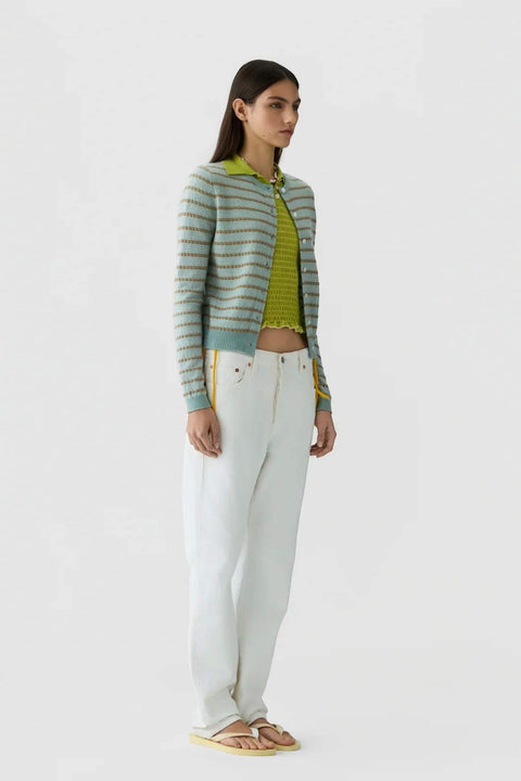 Cardigan - Pebble Stripe Jane Sage Brush Combo