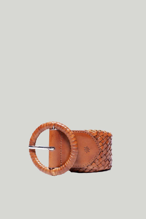 Belte - Wrapped Leather Circle Buckle Tan