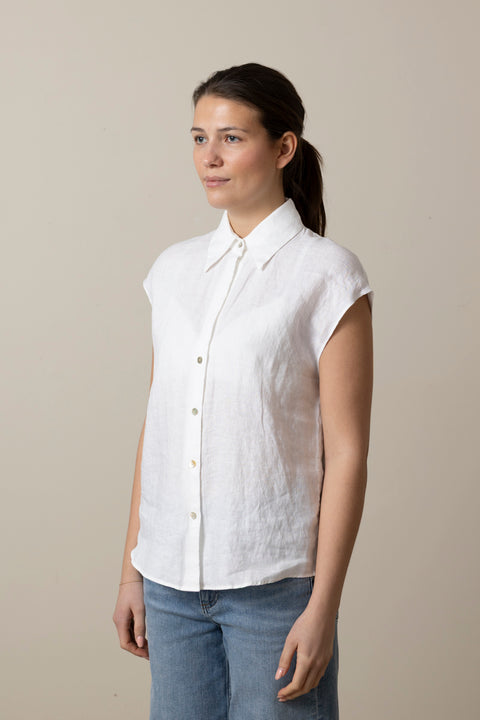 Bluse - Cap SLV Button Down