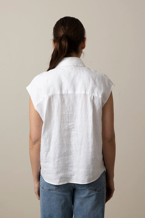 Bluse - Cap SLV Button Down