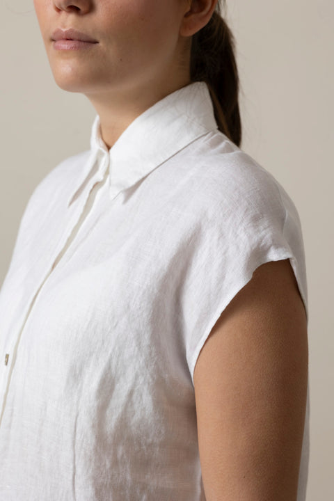 Bluse - Cap SLV Button Down