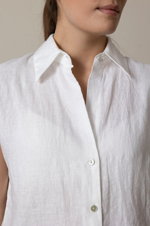 Bluse - Cap SLV Button Down