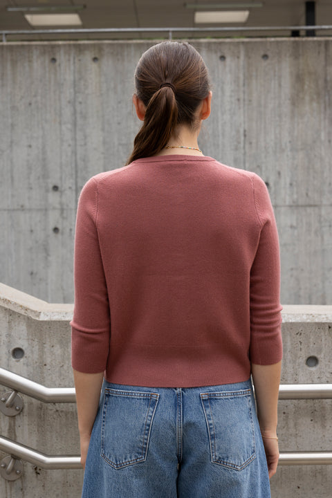 Cardigan - Novelty Button Cardigan Rose Jam