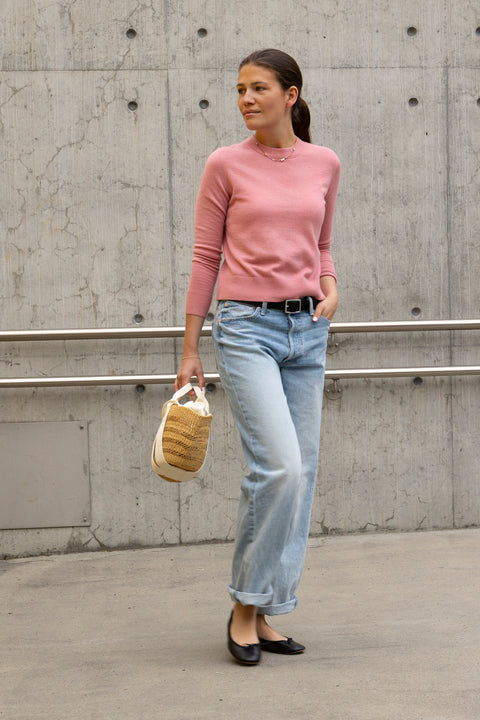 Genser - Classic Crew NK Sweater Lotus Pink
