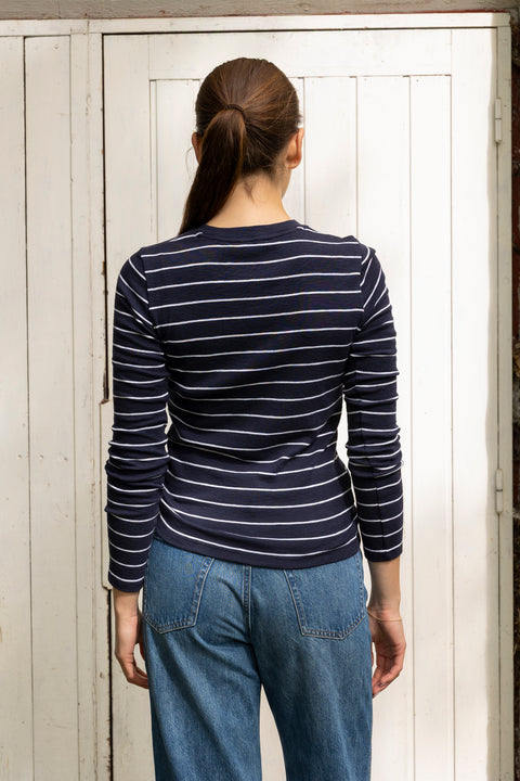 Genser - Striped Crew Twilight Navy Combo