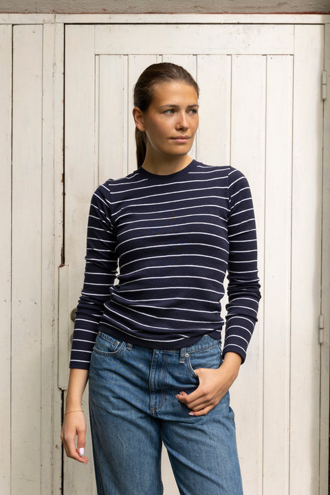 Genser - Striped Crew Twilight Navy Combo