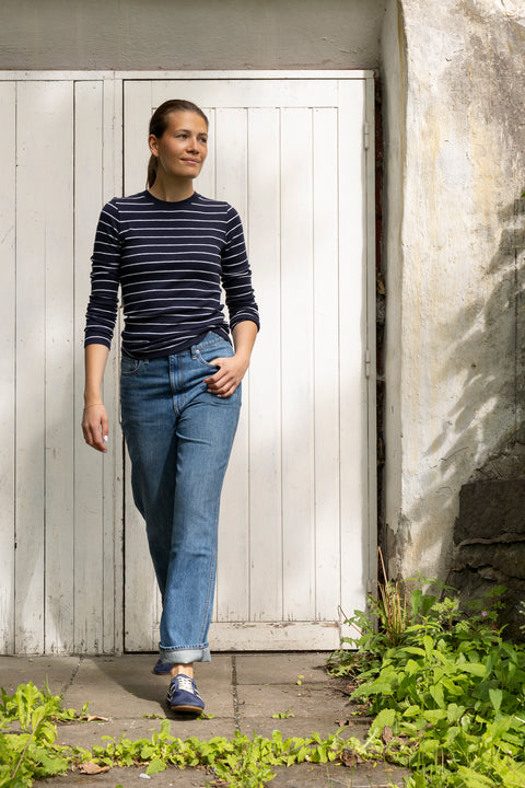 Genser - Striped Crew Twilight Navy Combo